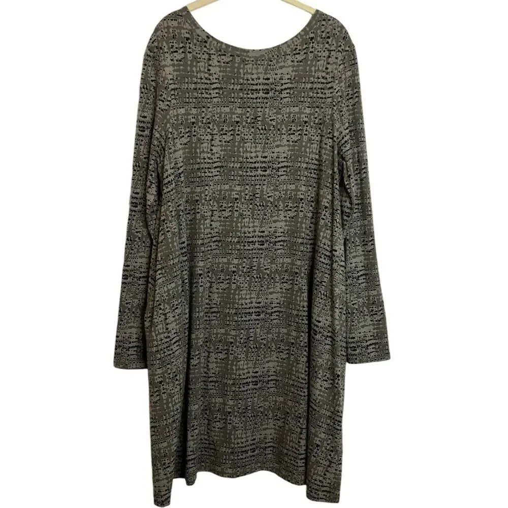 Pact Revive Organic Cotton Dress XL Green Camo Long Sleeve Sustainable - Picture 3 of 4